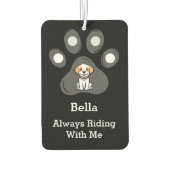 Customized Funny Pet Paw Dog Name Two Sided Photo カーエアーフレッシュナー (裏面)