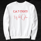 Customized Funny Script Cute Red And White Cat Mom スウェットシャツ