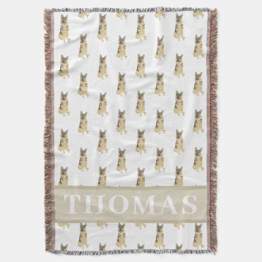 Customized German Shepherd スローブランケット (正面縦)