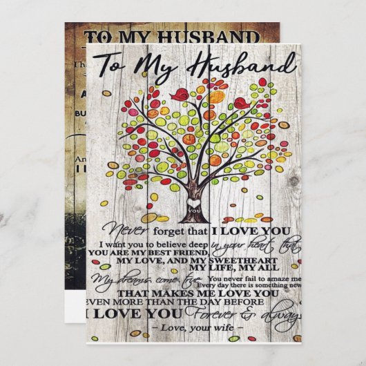 Customized Gift, To My Husband Letter シーズンカード (正面/裏面)