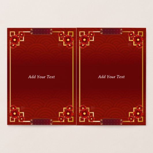 Customized Gold Horse Red Chinese New Year   箔カード (内部)