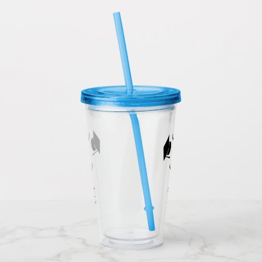 Customized graduation mug with lid アクリルタンブラー (左)