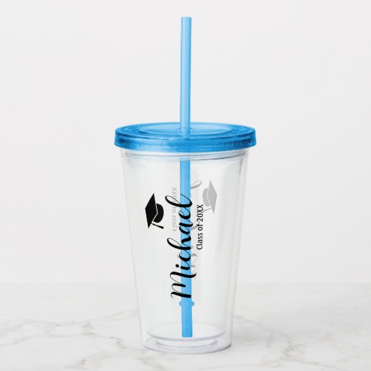 Customized graduation mug with lid アクリルタンブラー (正面)