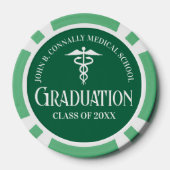 Customized Green Medical School Graduation Party ポーカーチップ (裏面)