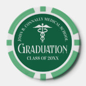 Customized Green Medical School Graduation Party ポーカーチップ (正面)