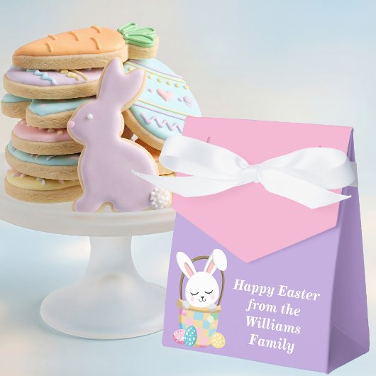 Customized Happy Easter Bunny Pink Purple Party フェイバーボックス