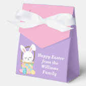 Customized Happy Easter Bunny Pink Purple Party フェイバーボックス (正面)
