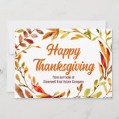 Customized Happy Thanksgiving Autumn Leaf Business シーズンカード (正面)