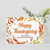 Customized Happy Thanksgiving Autumn Leaf Business シーズンカード (スタンド正面)