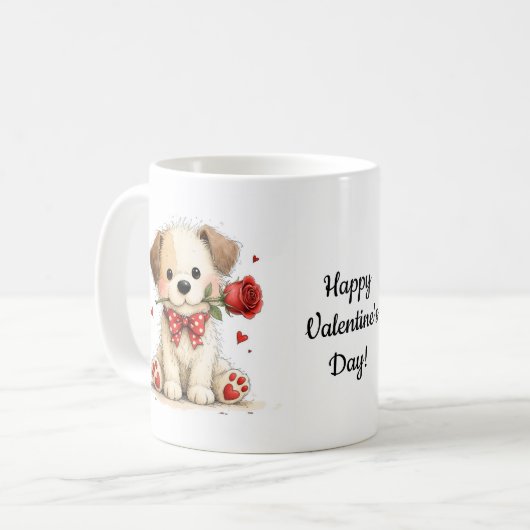 Customized Happy Valentine's Day Mug コーヒーマグカップ (正面左)