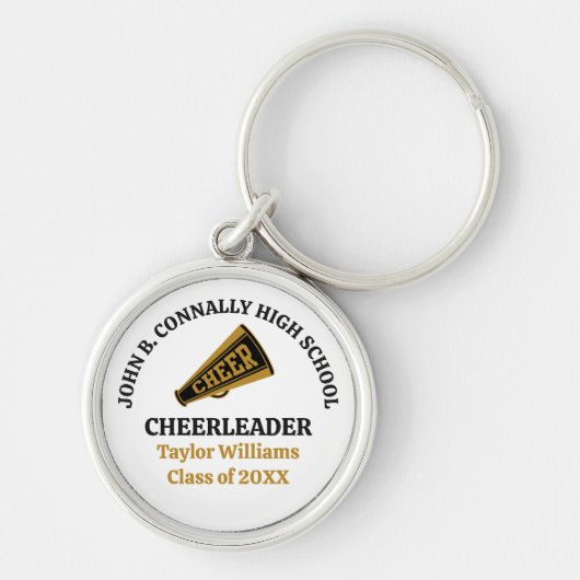 Customized High School Cheerleader Gold Black キーホルダー (正面)