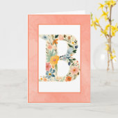 Customized Initial Birthday Digital Download カード (黄色い花)