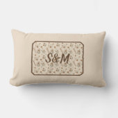 Customized initial decorative pillow, Botanical ランバークッション (正面)