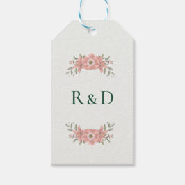 Customized Initials Blush Garden Wedding Favor ギフトタグ