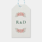 Customized Initials Blush Garden Wedding Favor ギフトタグ (裏面)