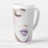 Customized Lavender Purple Woman Elegant Beauty  カフェラテマグ (右アングル)