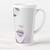 Customized Lavender Purple Woman Elegant Beauty  カフェラテマグ (右)