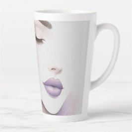 Customized Lavender Purple Woman Elegant Beauty  カフェラテマグ