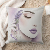 Customized Lavender Purple Woman Elegant Beauty  クッション (ブランケット)