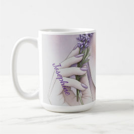 Customized Lavender Purple Woman Elegant Beauty  コーヒーマグカップ