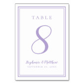 Customized Lavender Wedding Table Number Card テーブルナンバー (裏面)