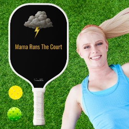 Customized Mama Runs The Court Pickleball Mom Gift ピックルボールラケット