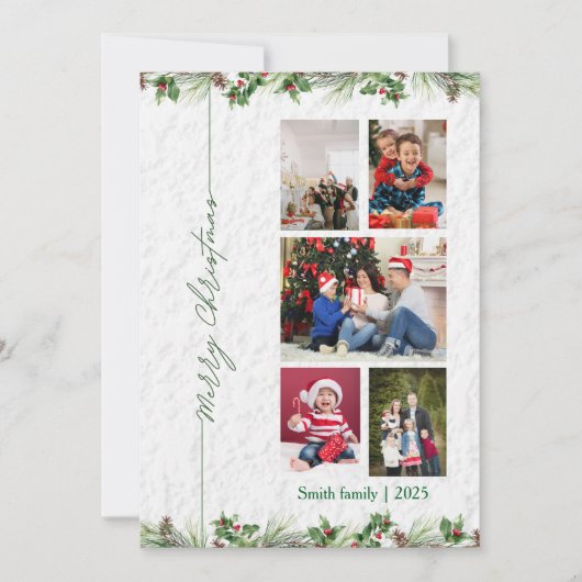 Customized Merry Christmas Photo Card シーズンカード (正面)