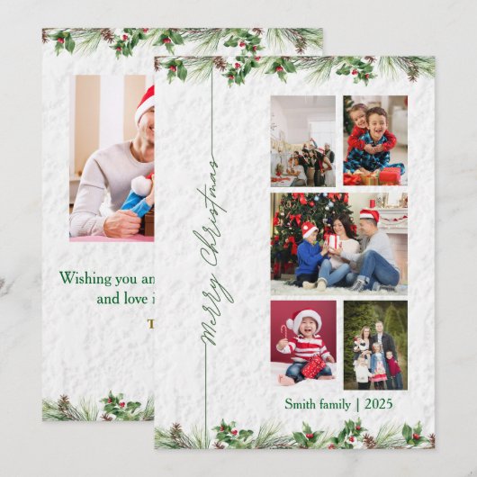 Customized Merry Christmas Photo Card シーズンカード (正面/裏面)