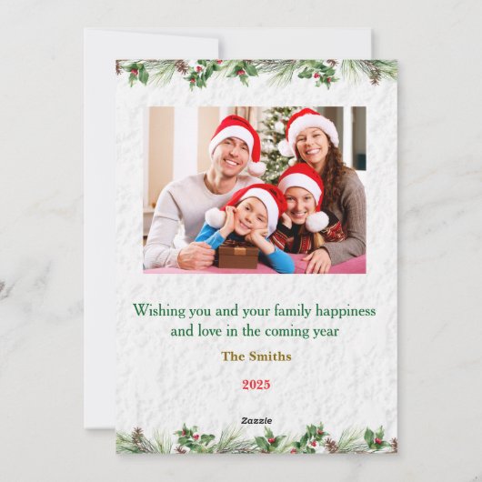 Customized Merry Christmas Photo Card シーズンカード (裏面)