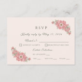 Customized Minimal Blush Garden Wedding RSVP Card (正面)