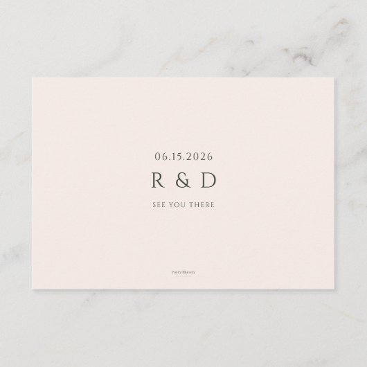 Customized Minimal Blush Garden Wedding RSVP Card (裏面)