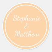 Customized Minimalist Modern Wedding Bride Groom ラウンドシール (正面)