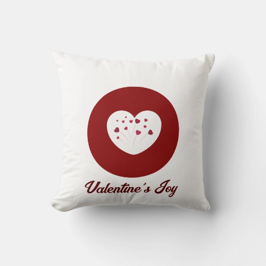 Customized Modern Script Red Heart Valentine's Day クッション (正面)