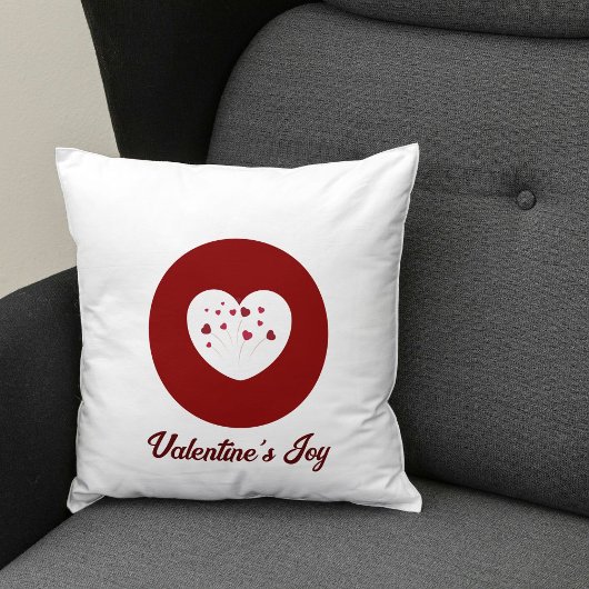 Customized Modern Script Red Heart Valentine's Day クッション
