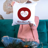 Customized Modern Script Red Heart Valentine's Day クッション