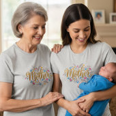 Customized Mother Flower Design T-Shirt Tシャツ