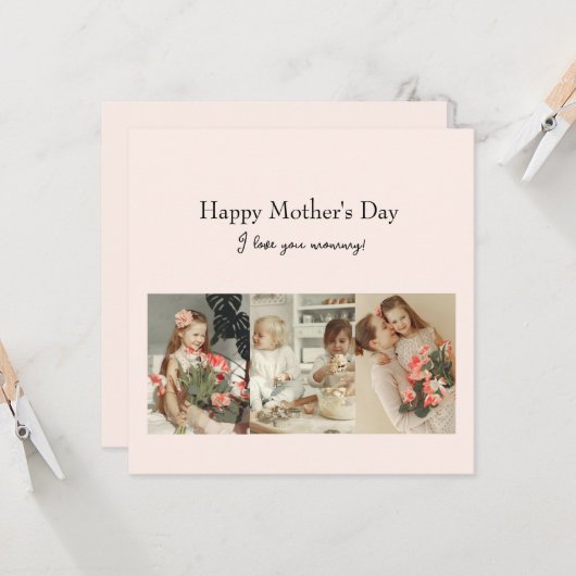 Customized Mother's Day Flat Greeting Card カード (正面/裏面インサイチュ)