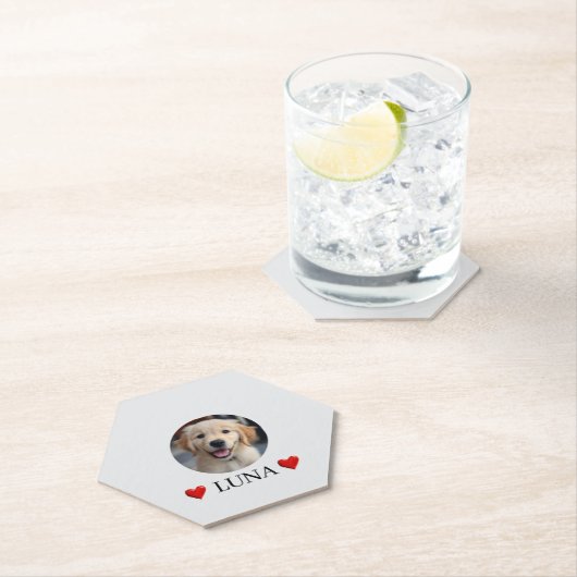Customized My Dog with Photo & Name Paper Coaster ペーパーコースター (インサイチュ)