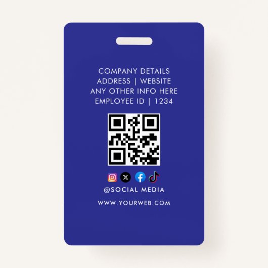 Customized Name and Photo | Company Security バッジ (裏面)