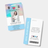 Customized Name and Photo |  ID Card Badge バッジ (正面＆裏面)