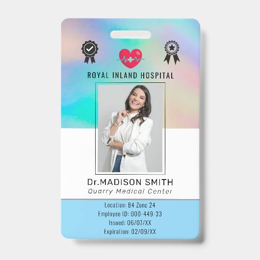 Customized Name and Photo |  ID Card Badge バッジ (正面)