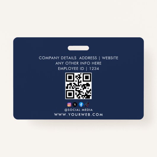 Customized Name and Photo | Security ID Card  バッジ (裏面)