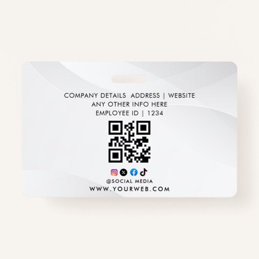 Customized Name and Photo | Security ID Card  Badg バッジ (裏面)