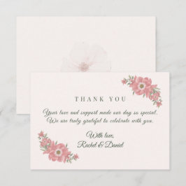 Customized Name Blush Floral Garden Wedding Favor サンキューカード