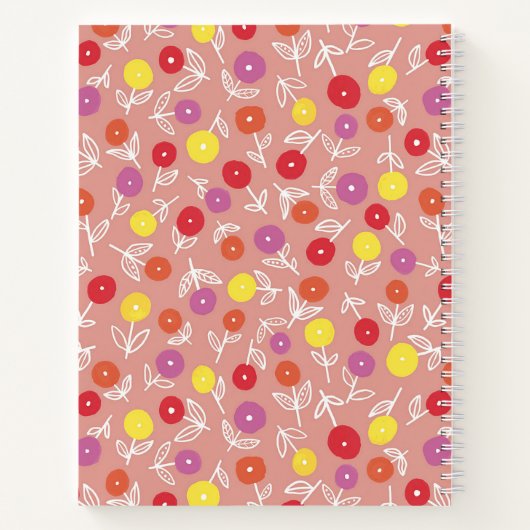 Customized Name Peach Blossom Design ノートブック (裏面)