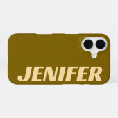 CUSTOMIZED NAME SIMPLE STYLISH MODERN MINIMAL MONO iPhone 16ケース (裏面横)