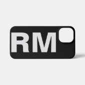 Customized Name Stylish Modern Elegant Black Color iPhoneケース (裏面横)