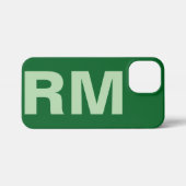 Customized Name Stylish Modern Elegant Dark Green iPhoneケース (裏面横)