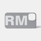 Customized Name Stylish Modern Elegant Grey Colour iPhoneケース (裏面横)