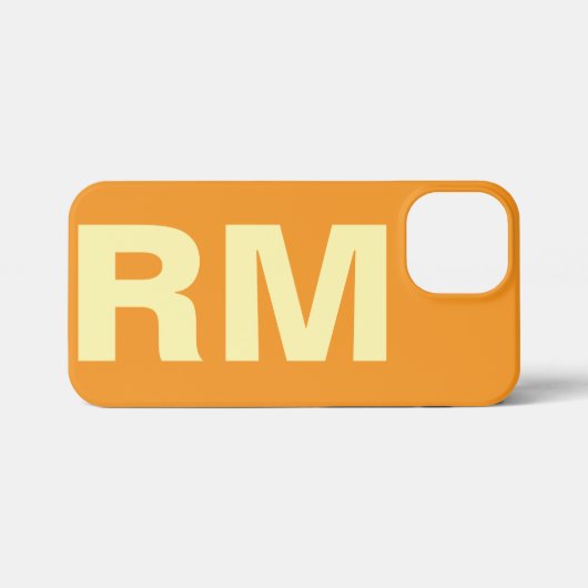 Customized Name Stylish Modern Elegant Orange  iPhoneケース (裏面横)